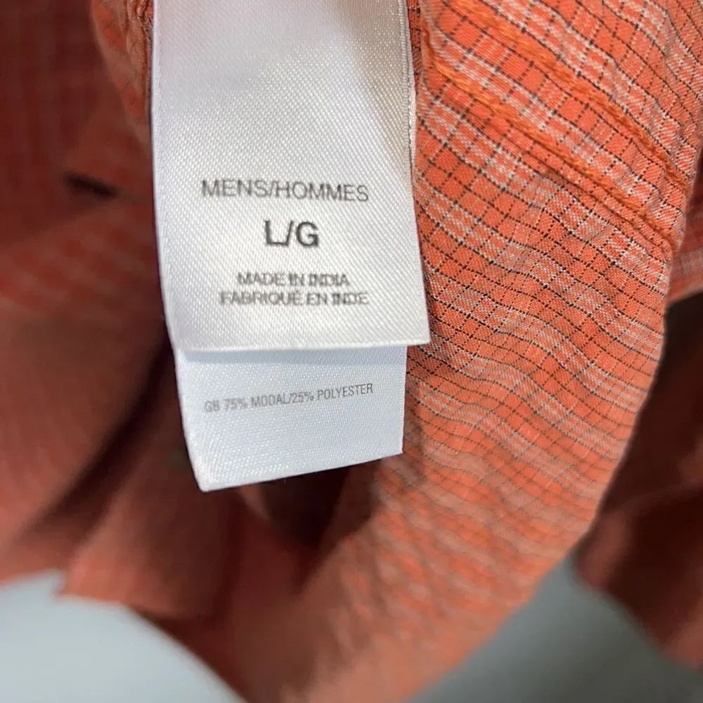 THE NORTH FACE Orange Plaid Button Up Shirt-L - Picture 7 of 9